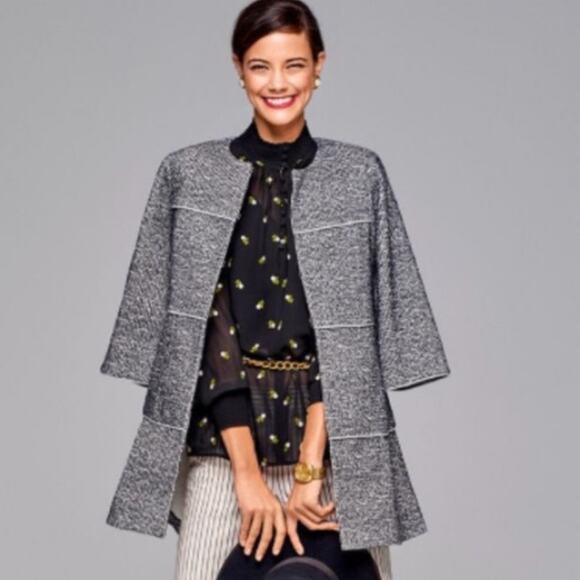 CAbi The Times Jacket Black Grey M Ribbed Soft Stretchy Ribbed 3/4 Length Modern - Picture 1 of 12